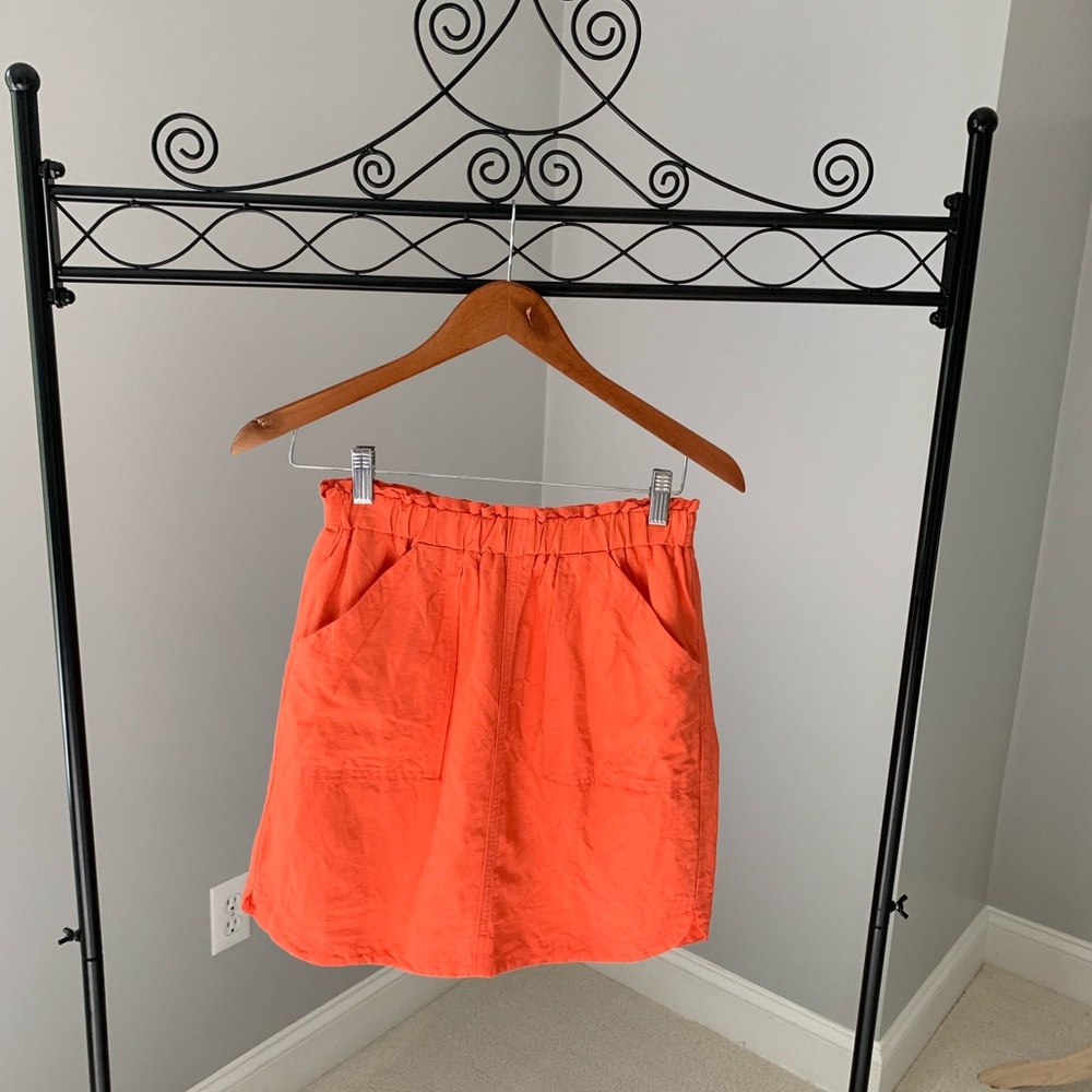 Banana Republic coral linen mini skirt